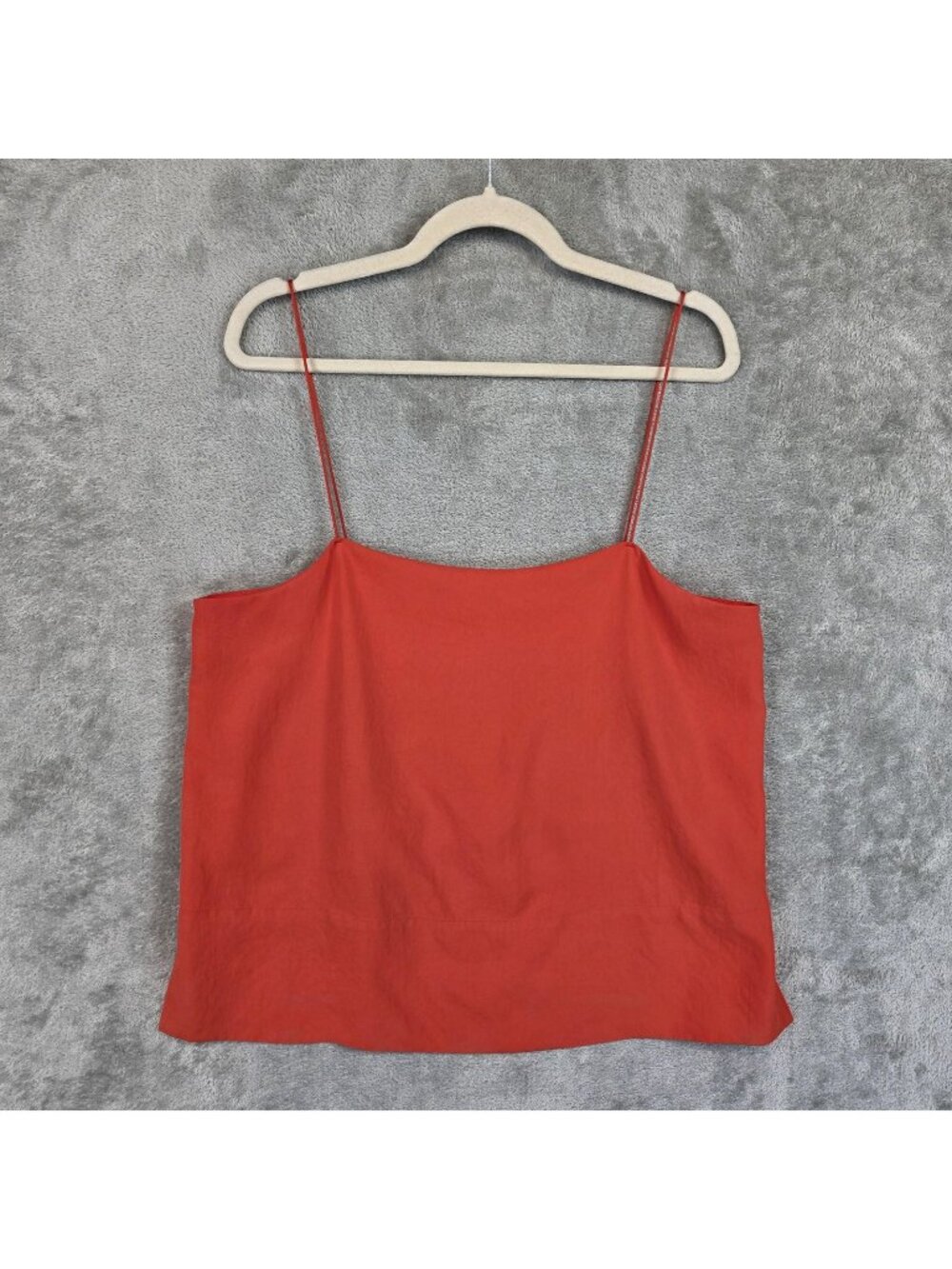 Everlane Tank Top Womens 14 Orange Scoop Neck Sleeveless Strappy Twill Camisole